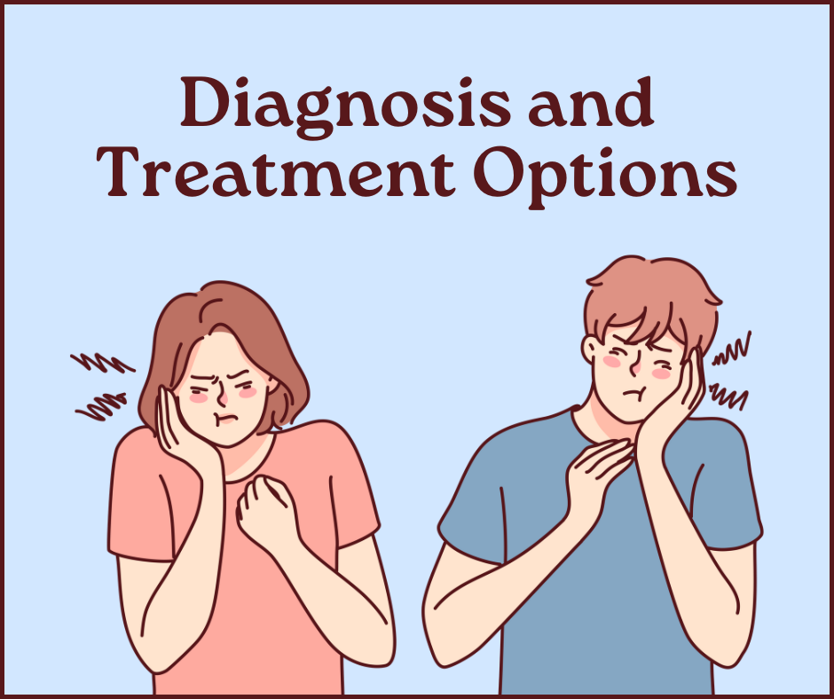 Illustration of a man and woman both clutching their jaws in pain
